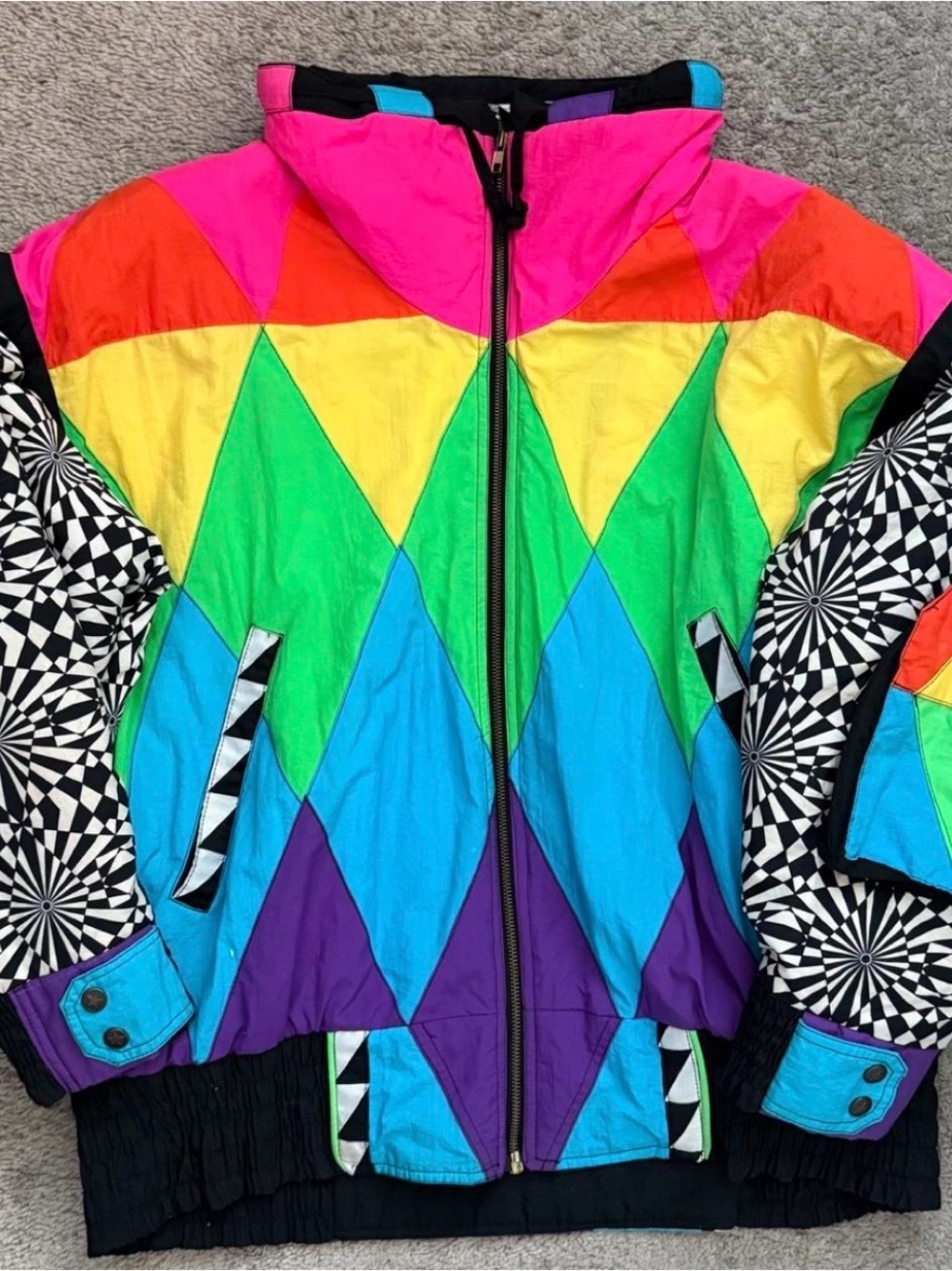 Vintage Gallery 80s Neon Quilted Puffer Jacket